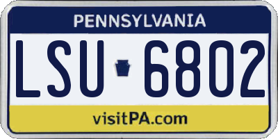 PA license plate LSU6802