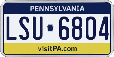 PA license plate LSU6804