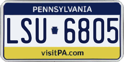 PA license plate LSU6805
