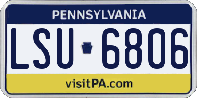 PA license plate LSU6806