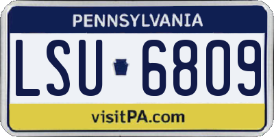 PA license plate LSU6809
