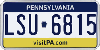 PA license plate LSU6815