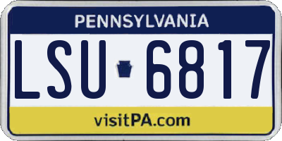 PA license plate LSU6817