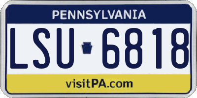 PA license plate LSU6818