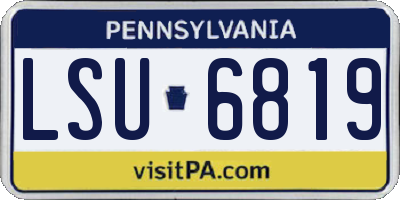 PA license plate LSU6819