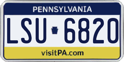PA license plate LSU6820