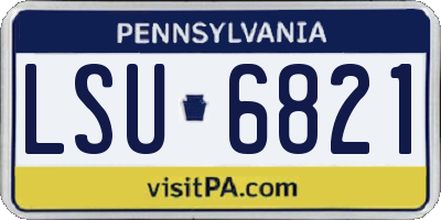 PA license plate LSU6821