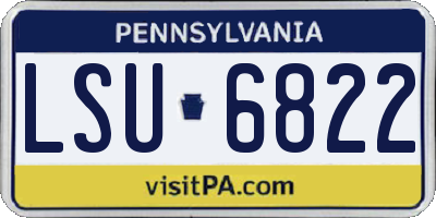 PA license plate LSU6822