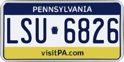 PA license plate LSU6826