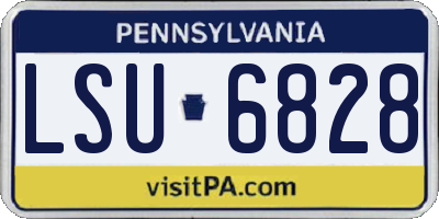 PA license plate LSU6828