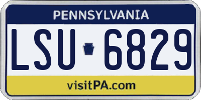 PA license plate LSU6829