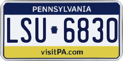 PA license plate LSU6830