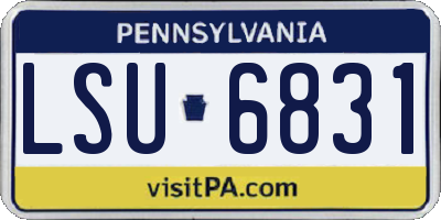PA license plate LSU6831