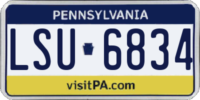 PA license plate LSU6834