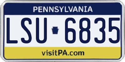 PA license plate LSU6835