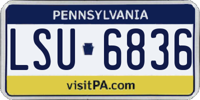PA license plate LSU6836