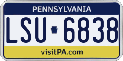 PA license plate LSU6838