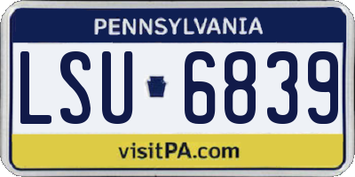 PA license plate LSU6839