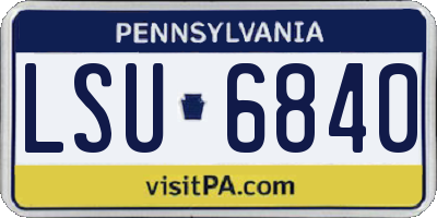 PA license plate LSU6840