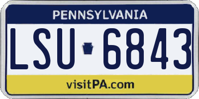 PA license plate LSU6843