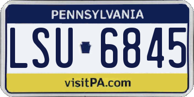 PA license plate LSU6845