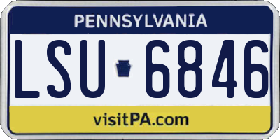 PA license plate LSU6846