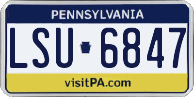 PA license plate LSU6847
