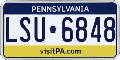 PA license plate LSU6848