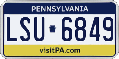 PA license plate LSU6849