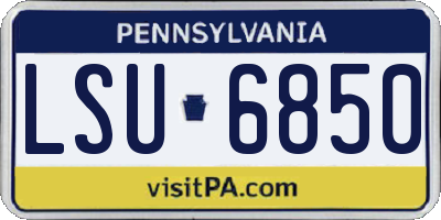 PA license plate LSU6850