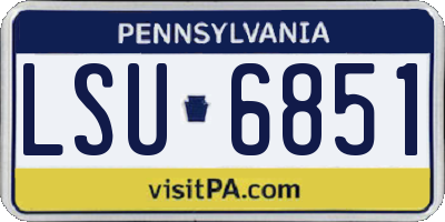 PA license plate LSU6851