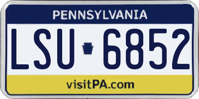 PA license plate LSU6852