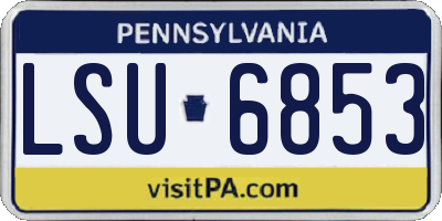PA license plate LSU6853
