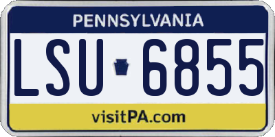 PA license plate LSU6855