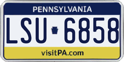 PA license plate LSU6858