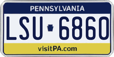 PA license plate LSU6860