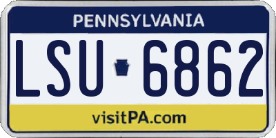 PA license plate LSU6862