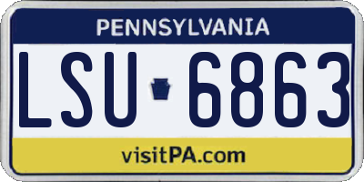 PA license plate LSU6863