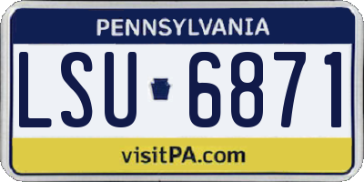 PA license plate LSU6871