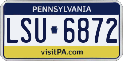 PA license plate LSU6872