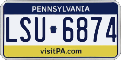 PA license plate LSU6874