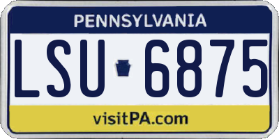 PA license plate LSU6875