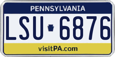 PA license plate LSU6876