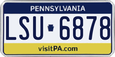 PA license plate LSU6878