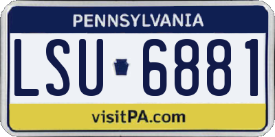 PA license plate LSU6881
