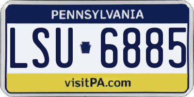 PA license plate LSU6885