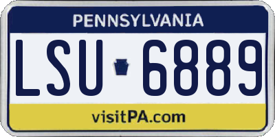 PA license plate LSU6889
