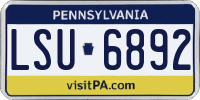 PA license plate LSU6892