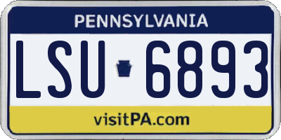 PA license plate LSU6893