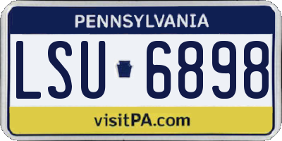 PA license plate LSU6898